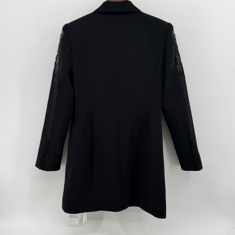Miss Rosier Women Black Sequin‎ Beaded Embellished Blazer Dress Size L New - Picture 6 of 12
